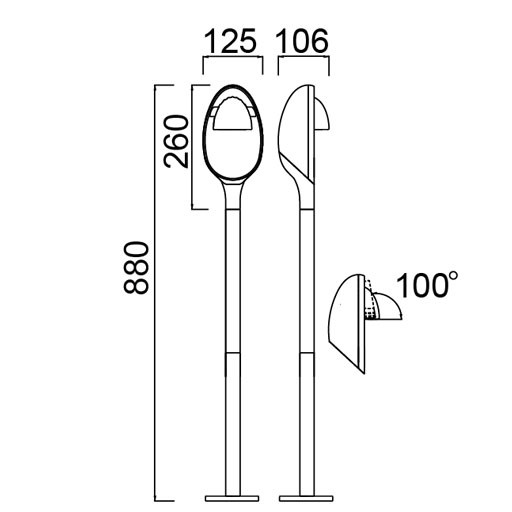 Наземный светильник  W6161-880 Gr Oasis Light