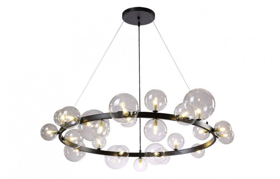 Подвесная люстра Crystal Lux Agata SP24 V2 Black/Transparente