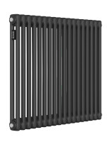 Стальной трубчатый радиатор Kohr Heim 2057/18 секций с боковым подключением 3/4 черный
