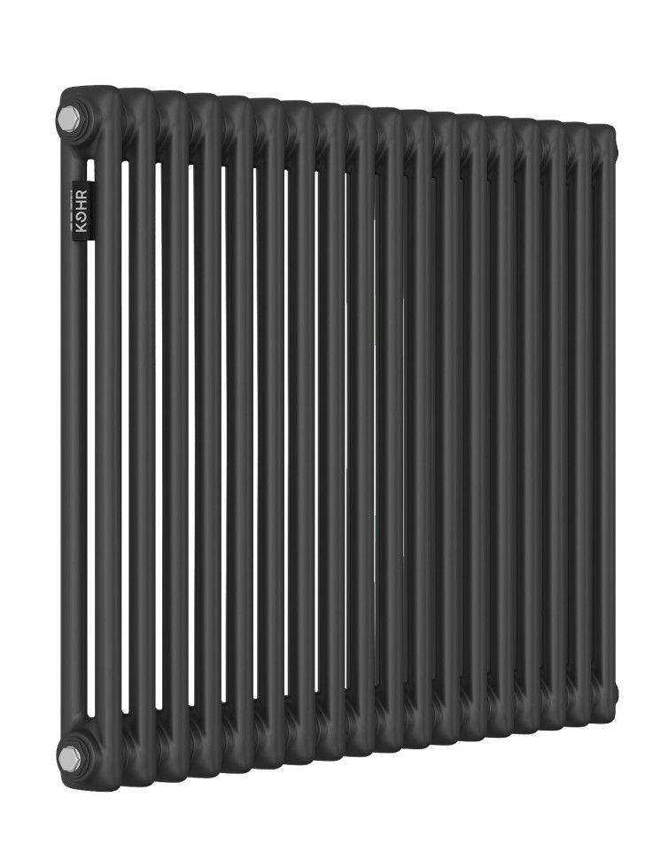 Стальной трубчатый радиатор Kohr Heim 2057/18 секций с боковым подключением 3/4 черный