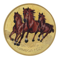 Изделие декоративное "Монета Лошадь", L4,5 W4,5 H0,5 см