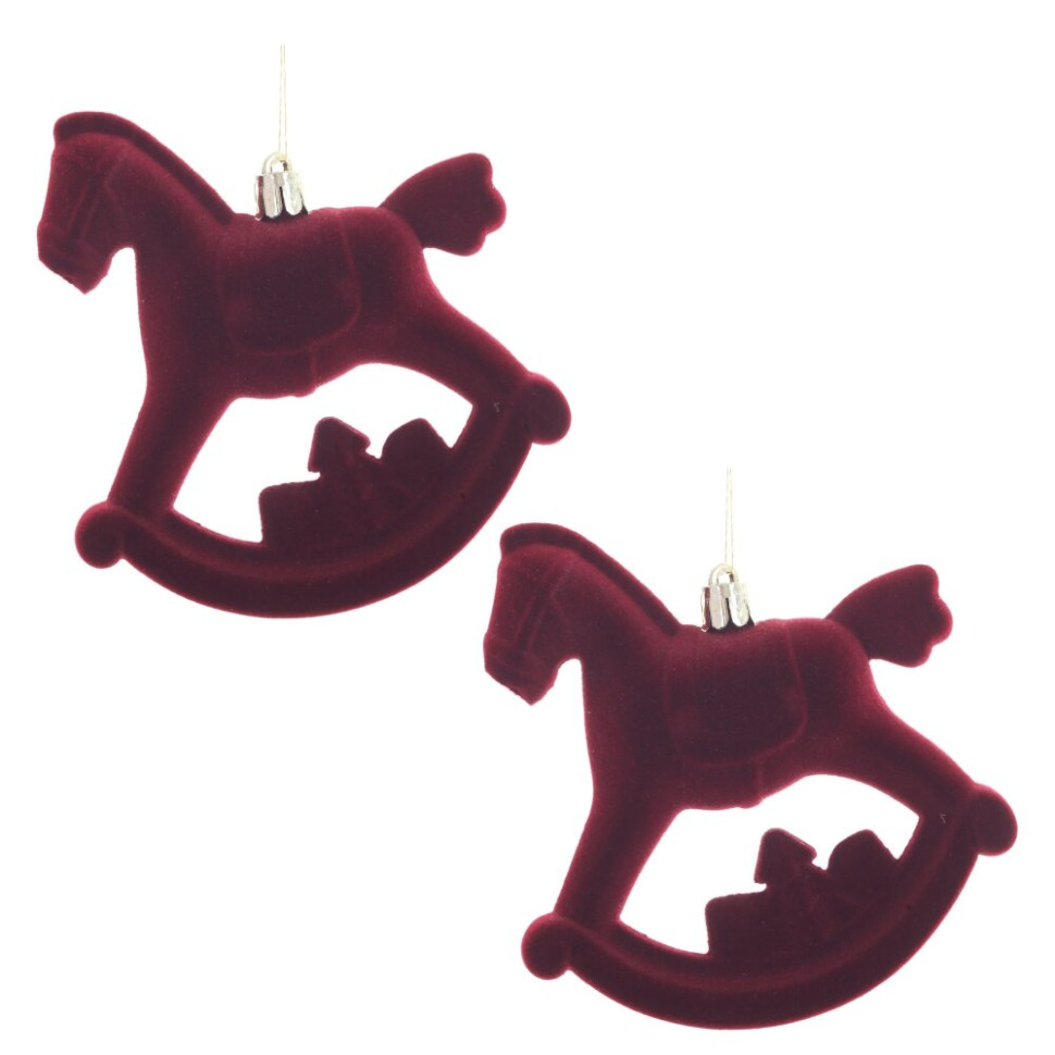 Набор из 2шт, Украшение новогоднее "Лошадка", L10 W5 H11 см