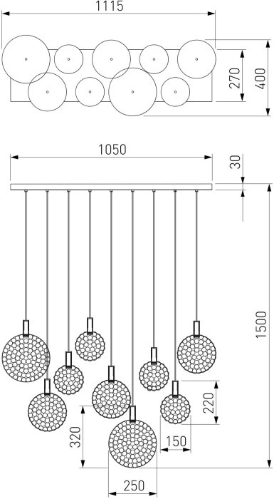 Подвесной светильник Gemini 90353/9 хром Eurosvet