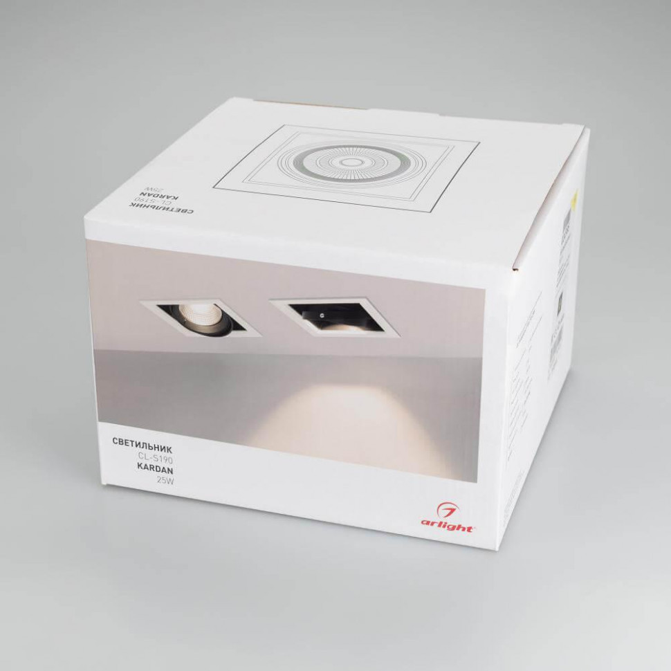 Встраиваемый светодиодный светильник Arlight CL-Kardan-S190x190-25W Day4000 026499