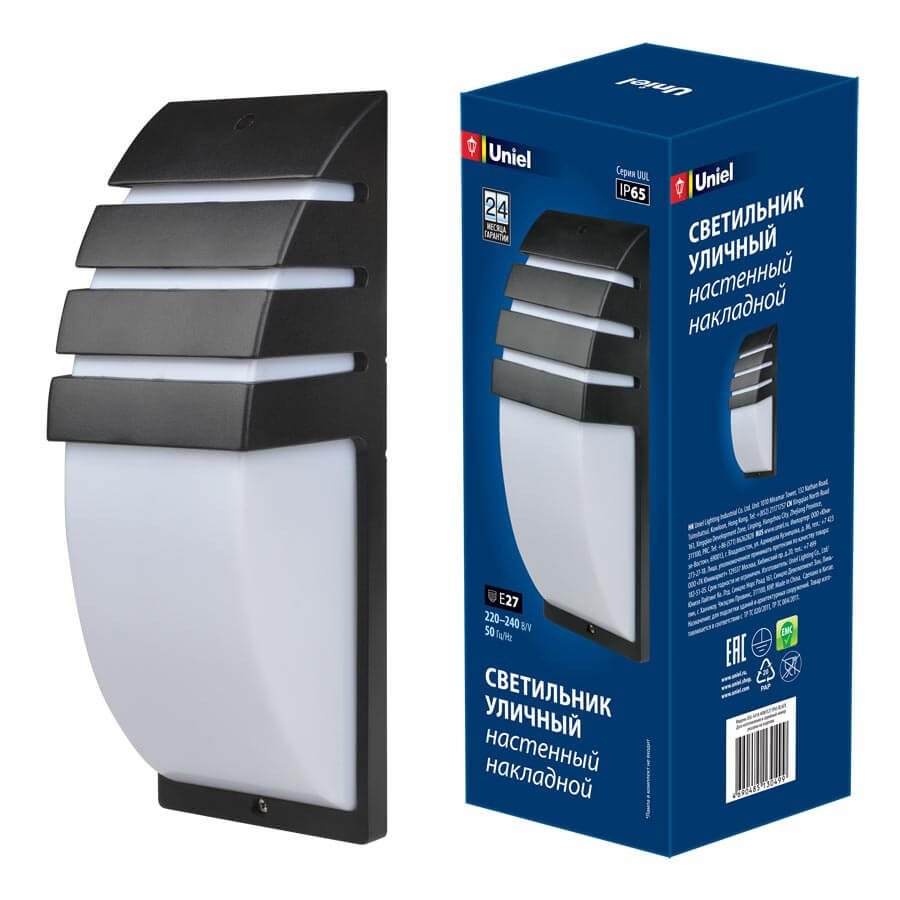 Настенный светильник уличный  UUL-S41A 40W/E27 IP65 BLACK Uniel