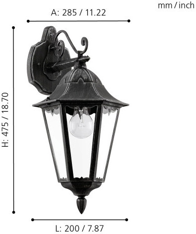 Настенный фонарь уличный Navedo 93456 Eglo