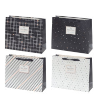 Пакет подарочный M (бумага 230г/м2, блок микс 12шт), L32 W11 H26 см, 4в.