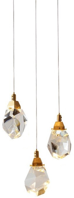 Подвесной светильник Crystal rock II 9701P/3R brass DeLight Collection