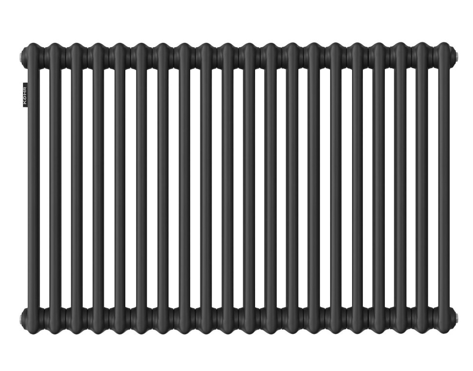 Стальной трубчатый радиатор Kohr Heim 2057/20 секций с боковым подключением 3/4 черный