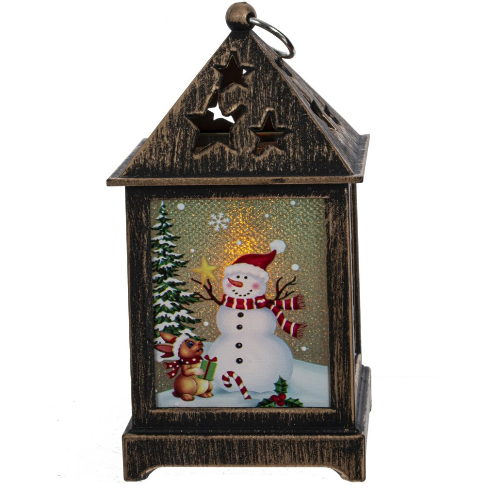 Изделие декоративное "Фонарь" (подсветка, 3xLR44), L6,5 W6,5 H12,5 см, 3в.