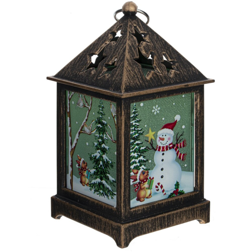 Изделие декоративное "Фонарь" (подсветка, 3xLR44), L6,5 W6,5 H12,5 см, 3в.