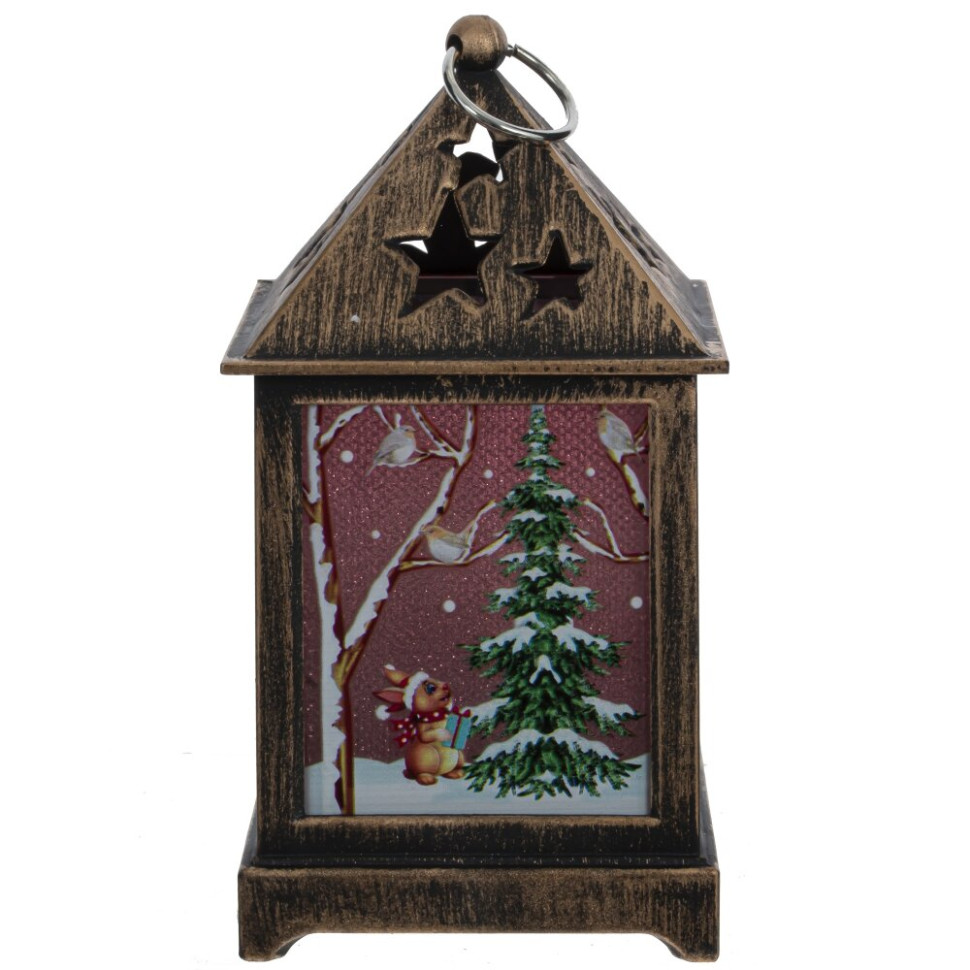 Изделие декоративное "Фонарь" (подсветка, 3xLR44), L6,5 W6,5 H12,5 см, 3в.