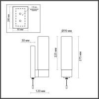 Подсветка для зеркал Odeon Light Drops Tingi 2660/1W