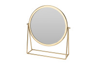 Зеркало настольное металлическое золотое