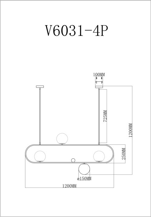 Подвесной светильник Miya V6031-4P Moderli