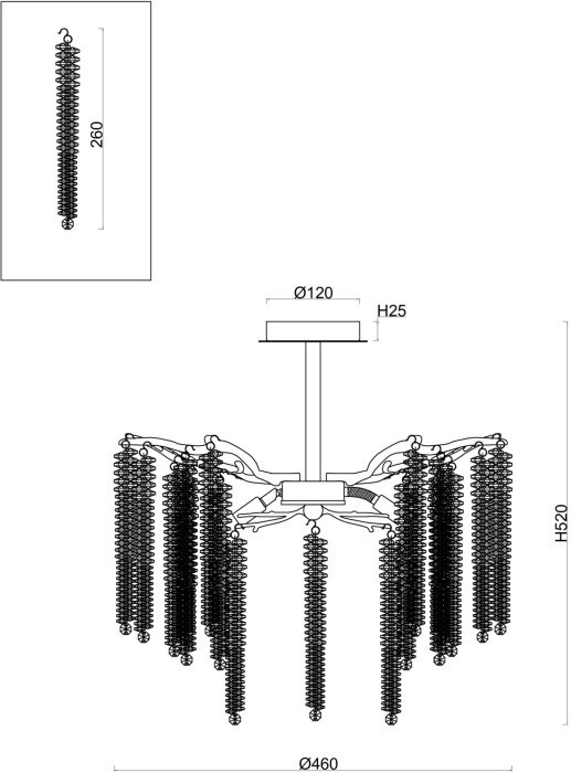 Потолочная люстра Mineral FR1010CL-06G Freya