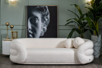 Диван Amelia трехместный белый искусственный мех Диван Amelia трехместный белый искусственный мех