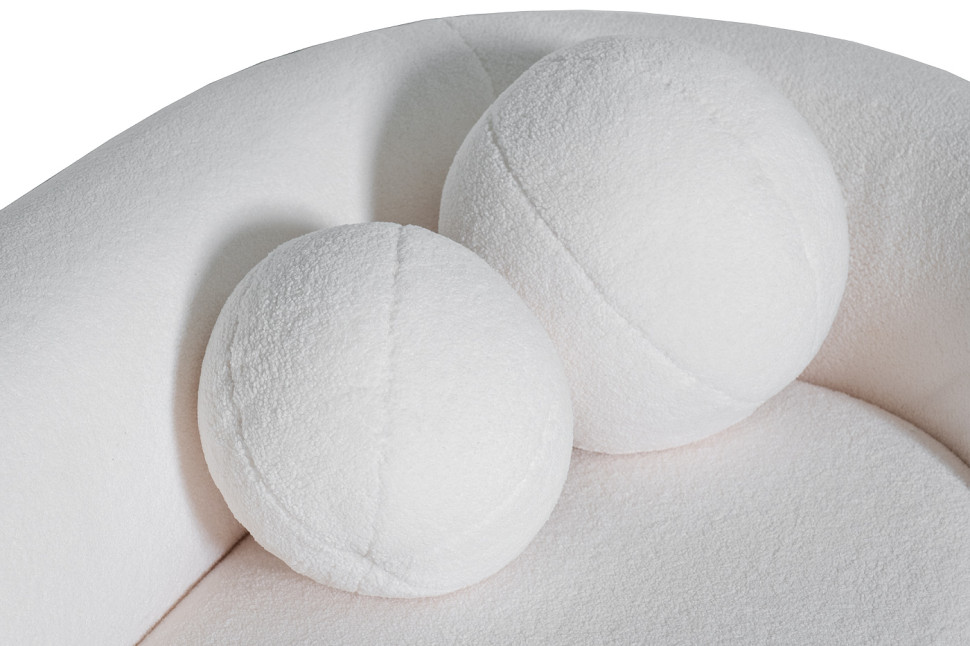 Диван Amelia трехместный белый искусственный мех