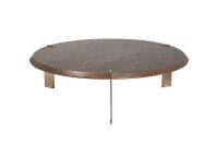 Стол журнальный круглый темный шпон