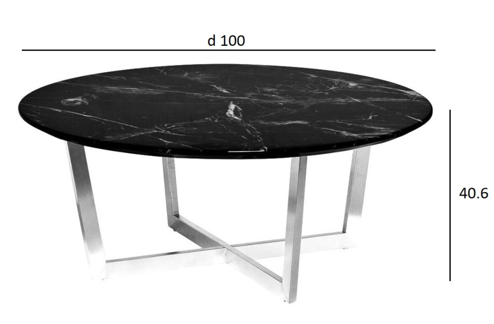 Стол журнальный Nero черный/хром