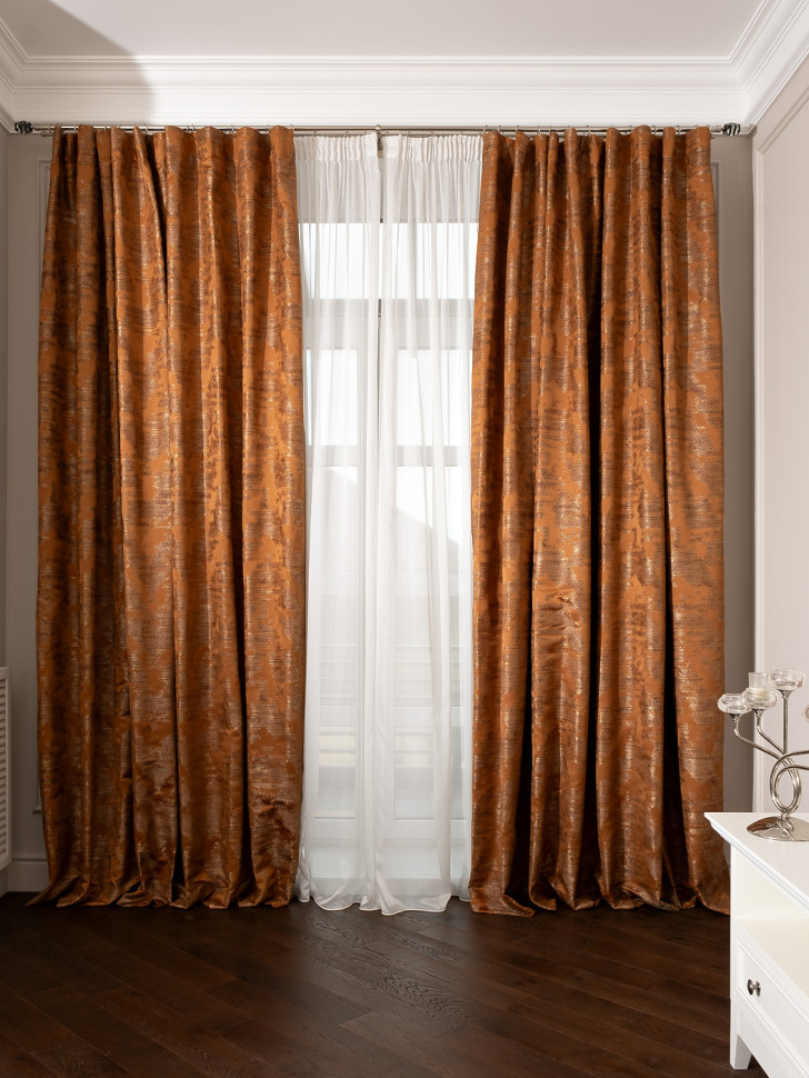 Портьера Bromley 275х260см оранжевая