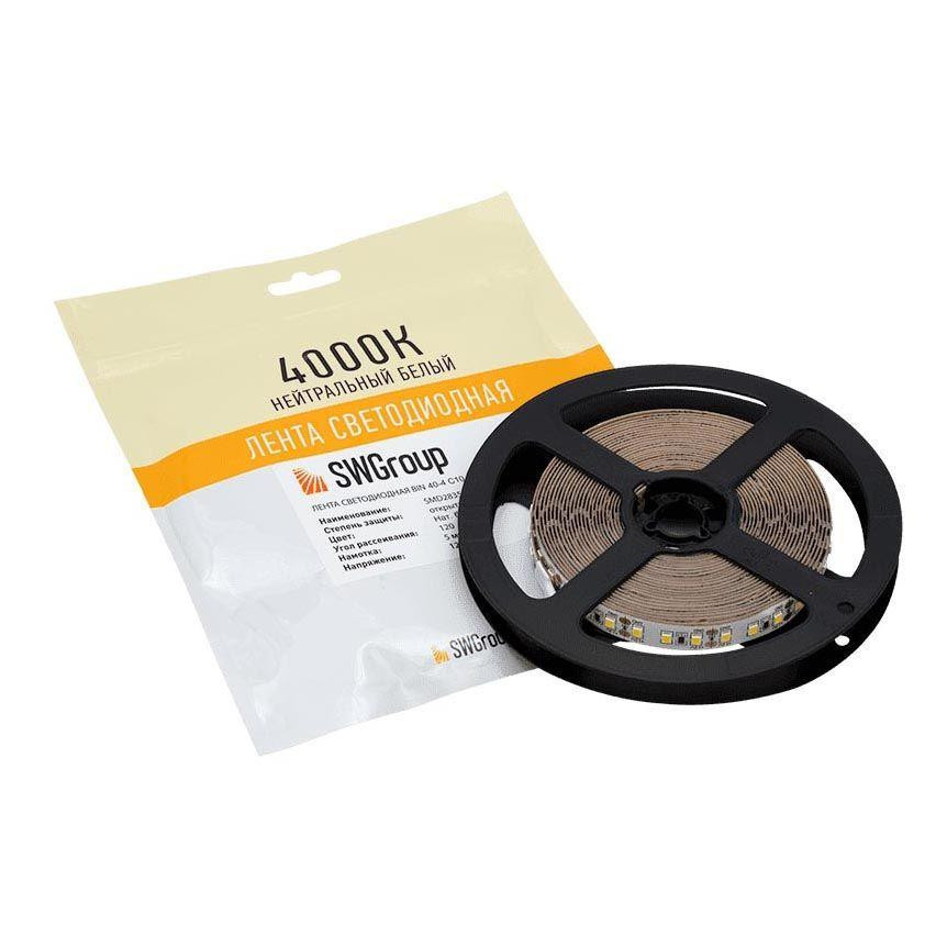 Светодиодная лента SWG 12W/m 120LED/m 2835SMD нейтральный белый 5M 002314