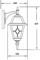 Настенный фонарь уличный FARO lead GLASS 91102/04 lgG Bl Oasis Light