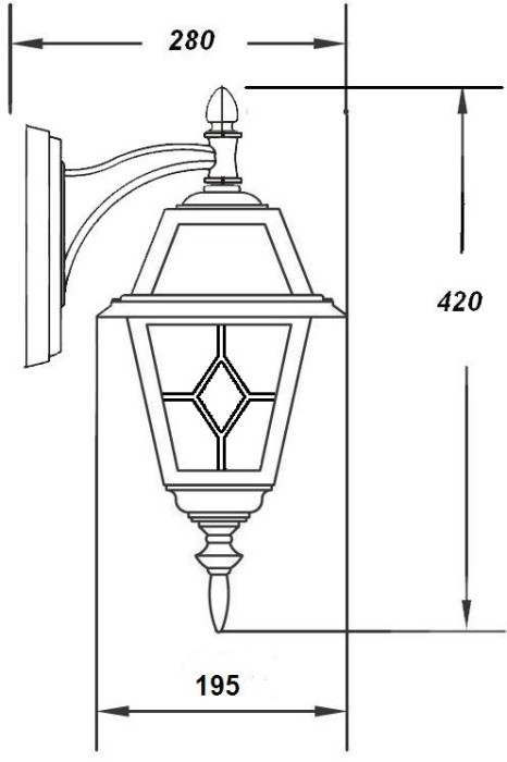 Настенный фонарь уличный FARO lead GLASS 91102/04 lgG Bl Oasis Light