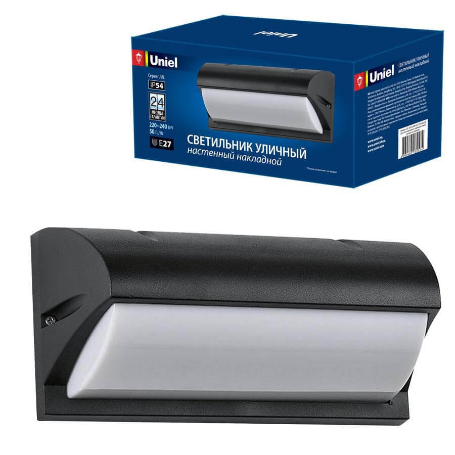 Настенный светильник уличный  UUL-S07A 60W/E27 IP54 BLACK Uniel