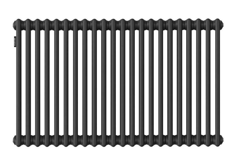 Стальной трубчатый радиатор Kohr Heim 2057/22 секции с боковым подключением 3/4 черный