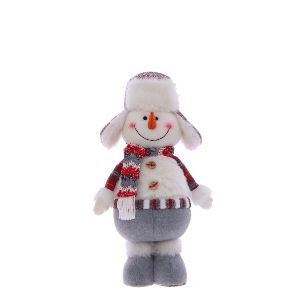 Игрушка набивная "Снеговик", с колпаком, L24 W13 H56/40 см, 2в.