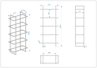 Стеллаж прозрачное стекло/хром Стеллаж прозрачное стекло/хром