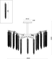 Потолочная люстра Mineral FR1010CL-08G Freya