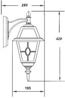 Настенный фонарь уличный FARO lead GLASS 91102/04 lgY Bl Oasis Light