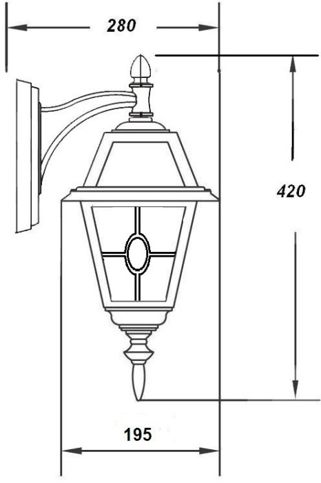 Настенный фонарь уличный FARO lead GLASS 91102/04 lgY Bl Oasis Light