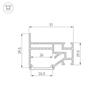 Профиль для натяжного потолка Arlight Stretch-25-Wall-Side-2000 040061 Профиль для натяжного потолка Arlight Stretch-25-Wall-Side-2000 040061