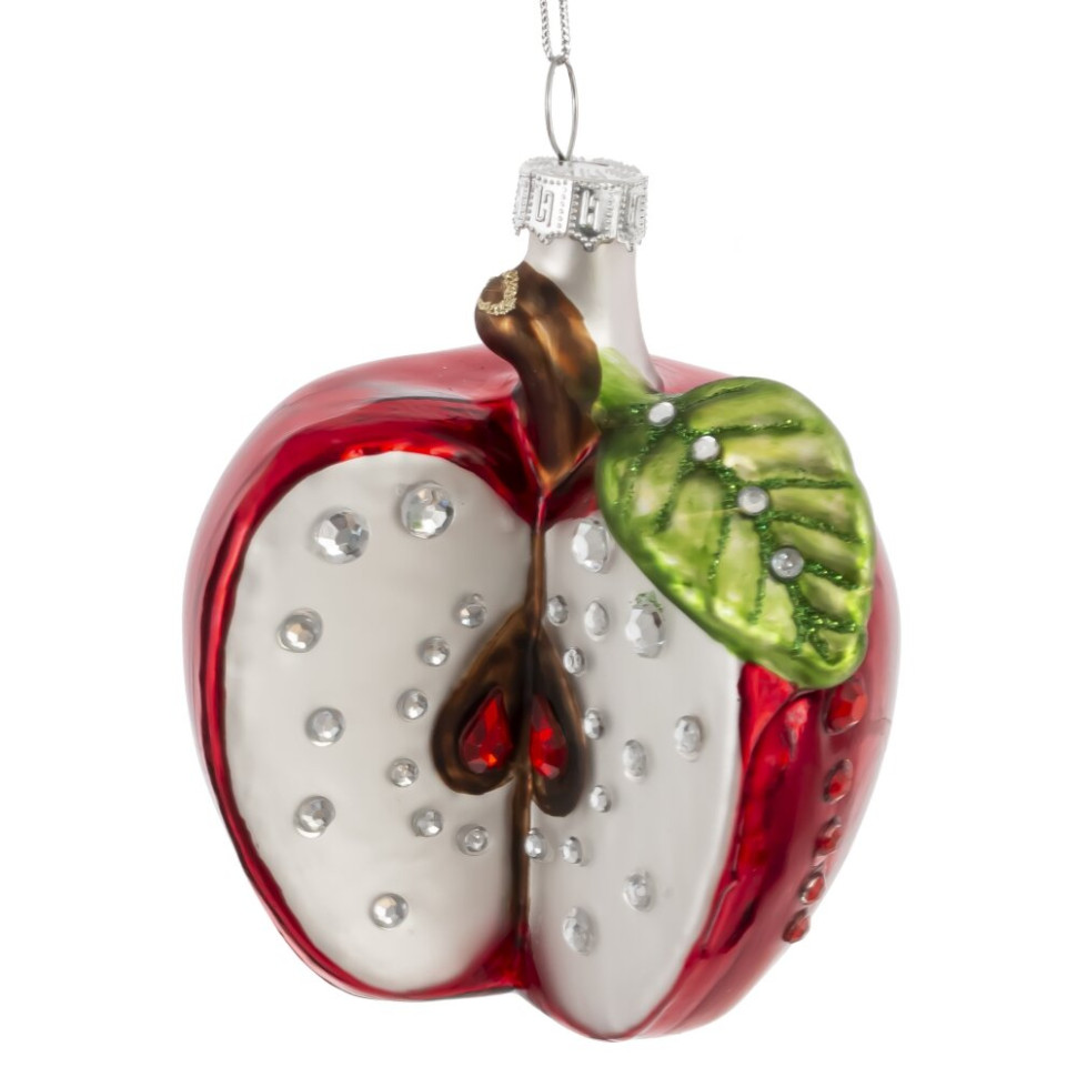 Украшение новогоднее "Яблоко", L7 W6 H10 см