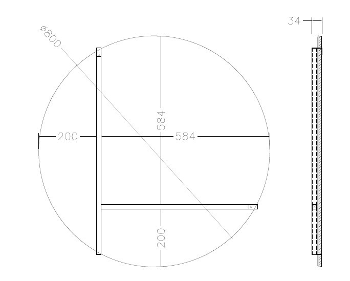 Зеркало круглое с металлическими вставками