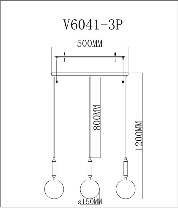 Подвесной светильник Scrumbel V6041-3P Moderli