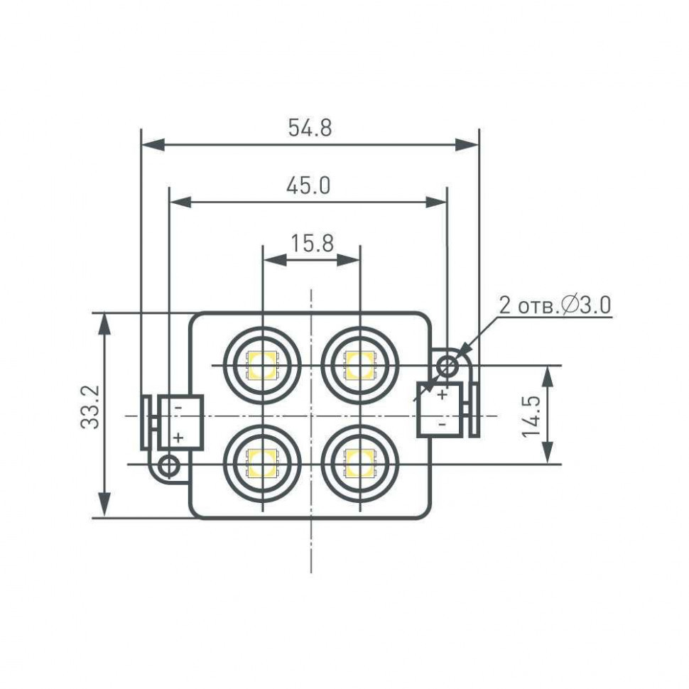 Светодиодный модуль Arlight ARL-LM5050-4L-12V Green 020623