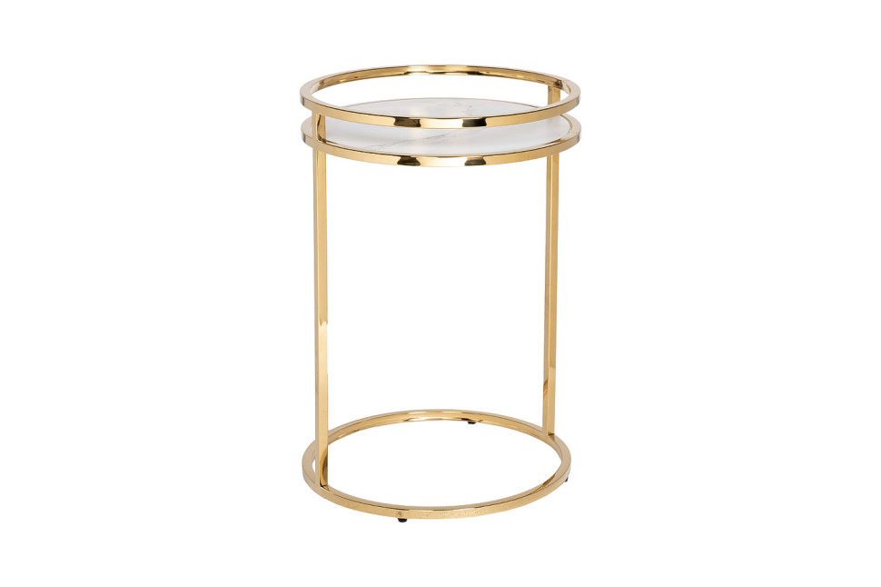 Столик журнальный мраморное стекло/золото