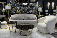 Стол журнальный Dark Emperador коричневый/золото