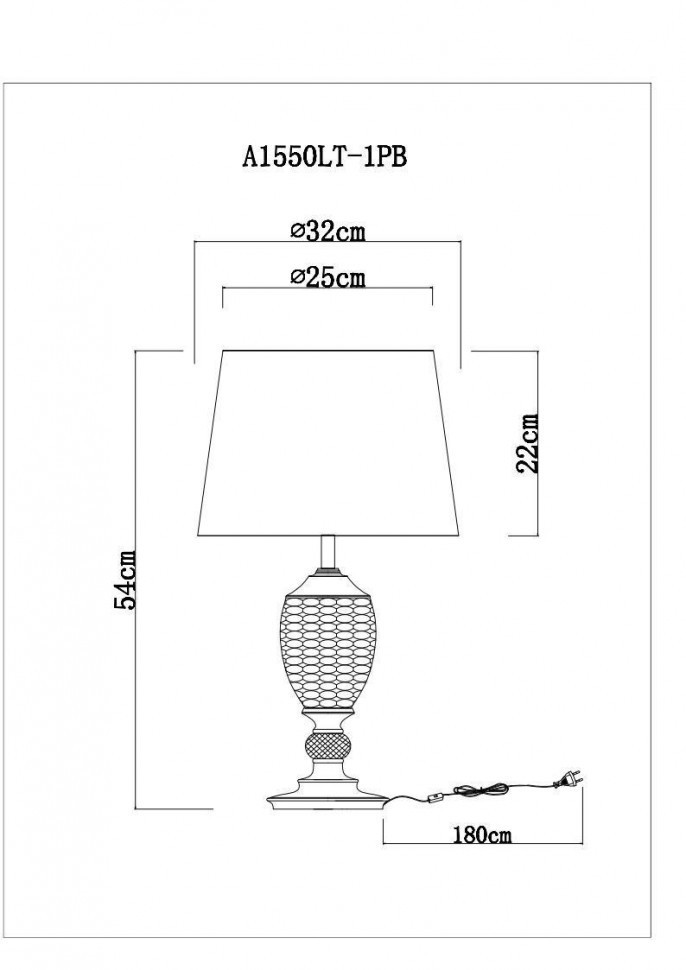 Настольная лампа Arte Lamp Radison A1550LT-1PB