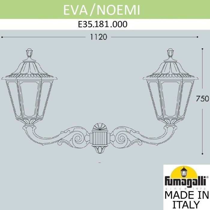 Настенный фонарь уличный Noemi E35.181.000.WXH27 Fumagalli