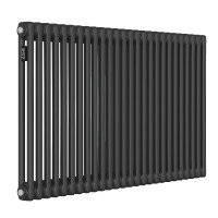 Стальной трубчатый радиатор Kohr Heim 2057/26 секций с боковым подключением 3/4 черный