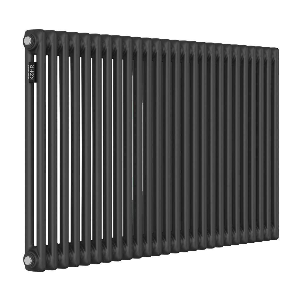 Стальной трубчатый радиатор Kohr Heim 2057/26 секций с боковым подключением 3/4 черный