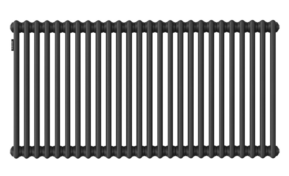Стальной трубчатый радиатор Kohr Heim 2057/26 секций с боковым подключением 3/4 черный