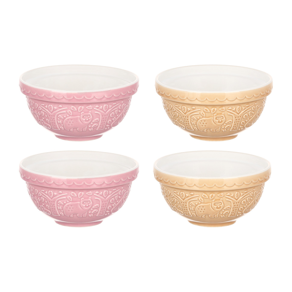 Набор чаш In The Forest, 12 см, 4 шт, коричневый, розовый