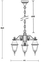 Уличный светильник подвесной QUADRO S 79970S/3 Gb Oasis Light