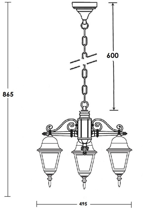 Уличный светильник подвесной QUADRO S 79970S/3 Gb Oasis Light